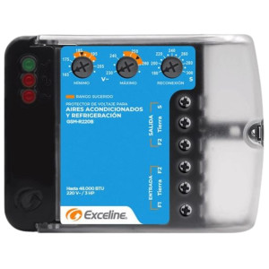 Protector A.A. y Refrigeracion Alta carga 220v 1ph C/Bornera Exceline GSM-R220B/3