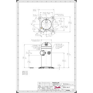 Danfoss HRH038U1LP6 3.2 tons 38.000 btu/h R410A Compressor Scroll para Aire Acondicionado 208-230/1/60 (V/Ph/Hz) Descarga 1/2 pulg, Succion 3/4 pulg, ODF, PVE Oil 121L1156, 121L1153, 121L8533