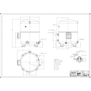 Danfoss MTZ100HS4VE 9HP R404,R407,R134,R448, MBP Compresor Reciprocante para Refrigeracion 400/3/50 460/3/60 (V/Ph/Hz),Descarga 1-1/4 in V04, Succion 1-3/4 in V02, Rotolock,Aceite POE,MTZ100-4V