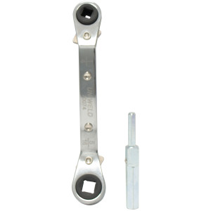 Uniweld 70074 Llave Ratchet, 3/16 y 1/4 pulg apertura cuadrada, 3/8 y 5/16 pulg apertura Cuadrada, con Adaptador Dual para Valvula exagonal de 3/16 y 5/16