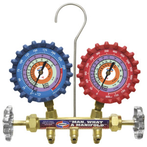 Uniweld QS4L3H Juego Manometro Completo (R-410a/R-22r/R-404a) Psi/ F con Mangueras 3 pies
