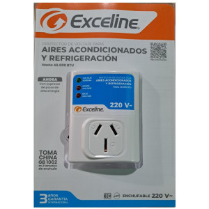 Protector A.A. Monofasico Enchufable Exceline Toma china GSM-RE220CS 220V