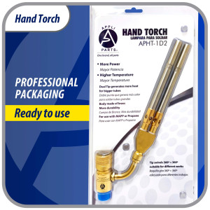 Appli Parts APHT-1D2 Double Burner Hand Torch for Soldering Brazing with Map or Propane Fuel Swivel Tip for uses in plumbing refrigeration air conditioning and more