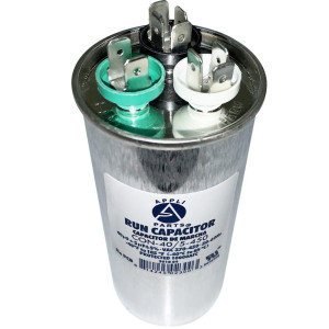 Appli Parts Dual Run Capacitor for ac 40+5 Mfd uF (microfarads) 370 VAC or 450 VAC CBB65 Round Universal fit for hvac and other applications 4-3/4 in High 2 in Wide CON-40/5-450
