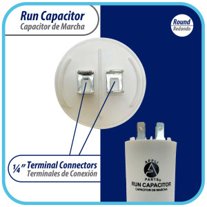 Appli Parts Condensador Capacitor de Marcha 16 Mfd uF (microfaradios) 250VAC CBB60 Cuerpo plastico para bombas de agua y otras aplicaciones Redondo UL E476928 8 cm Alto 4 cm Ancho CON-16-250-P