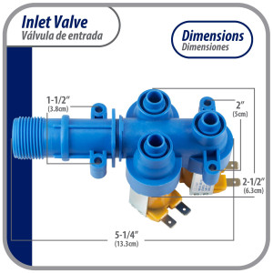 Appli Parts APIV-1311 Valvula para lavadora 1 Entrada 3/4 pulg NPT por 3 Salidas 5/16 pulg 110V-120 V, 50/60 Hz, remplazo para modelos Mabe, Olimpia, 189D3116P017, 189D3116P016, 189D3116P005, WW01F00794 Appli Parts APIV-1311 Valvula para lavadora 1 Entrada 3/4 pulg NPT por 3 Salidas 5/16 pulg 110V-120 V, 50/60 Hz, remplazo para modelos Mabe, Olimpia, 189D3116P017, 189D3116P016, 189D3116P005, WW01F00794