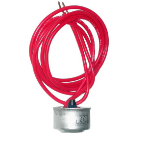 Appli Parts APBT-L60C Bimetal Termico 2 Cables Abre a 16C y Cierra a 4C, con clip, cables de colores rojo y rojo, Referencia BIM-60 / Termodisco