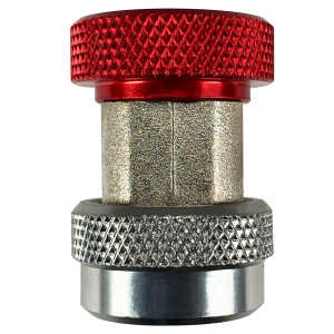 Appli Parts APQC-134H Quick Coupler R-134a High for Automotive Air Conditioning Charging and Service Red 1/4 in Bronze Adapter