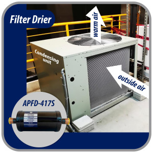 Appli Parts APFD-417S Filtro Secador 7/8 pulg para linea Liquido para Sistemas de Refrigeracion y aire acondicionado 417S ODF Soldable Universal Unidireccional 267mm Largo 95mm Ancho