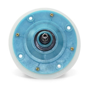 Appli Parts APTW-81026 Transmision Lavadora Eje Estriado (10 Estrias), Base 4 Huecos, Polea (157mm), remplazo para lavadoras Mabe y otras marcas