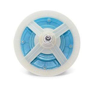 Appli Parts APTW-81026 Transmision Lavadora Eje Estriado (10 Estrias), Base 4 Huecos, Polea (157mm), remplazo para lavadoras Mabe y otras marcas