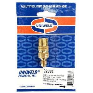 Adaptador Uniweld 5/16 pulg Hembra X 1/4 pulg Macho Para 410a Adaptador Uniweld 5/16 pulg Hembra X 1/4 pulg Macho Para 410a