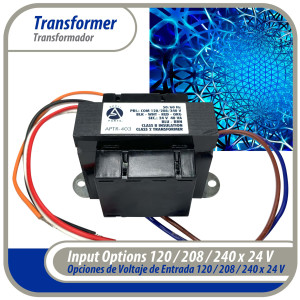 Appli Parts APTR-403 Transformador de 120/208/240 V a 24 V, 40 Va, 50/60 Hz, con Base Simple, Aislamiento Clase B, Transformador Clase 2, remplaza 40301F