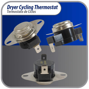 Appli Parts APDT-L250 Thermostat Dryer snap disc L-250-40F Hi limit opens at 250 F replacement for WH4X584 APDT-L250 Replaces 2934, 80000, 279052 286473, 298260, 299617, 339357, 339502 and others