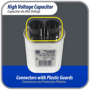 Appli Parts APMC-21091 Condensador Capacitor para microondas 0.91 Mfd uF (microfaradios) Alto Voltaje 2100V tipo CH85 21105 Remplazo universal para multiples marcas