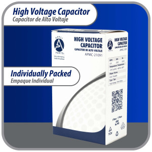Appli Parts APMC-21091 Condensador Capacitor para microondas 0.91 Mfd uF (microfaradios) Alto Voltaje 2100V tipo CH85 21105 Remplazo universal para multiples marcas