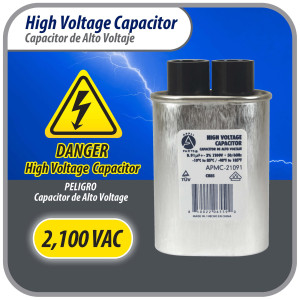 Appli Parts APMC-21091 Condensador Capacitor para microondas 0.91 Mfd uF (microfaradios) Alto Voltaje 2100V tipo CH85 21105 Remplazo universal para multiples marcas
