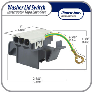 8318084 Appli Parts Interruptor Switch Lavadora de la Tapa Compatible con Whirlpool AP3180933, PS886960, WP8318084, AP6012742, ES8084, PS11745957, TJ90ES8084