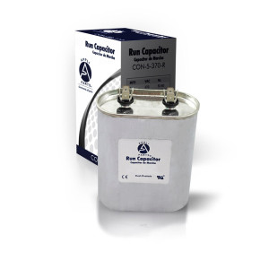 Appli Parts Run Capacitor for ac 45 Mfd uF (microfarads) 370VAC CBB65 Oval Universal fit for hvac and other applications 2-3/4in Wide 1-3/4in Depth 3-1/2in High CON-45-370 
