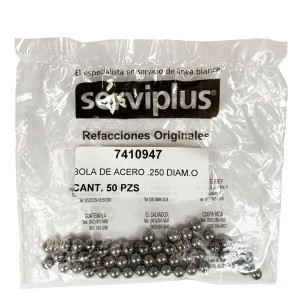 Mabe 7410947 Balin Bola de acero Lavadora de la Transmision para Lavadora 0.25 diametro