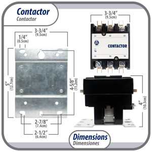 Appli Parts APAC-375120 Heavy Duty Contactor 3 Poles 75A 120V Coil Replacement for AC Compressors and Electrical Applications UL Certified E476929