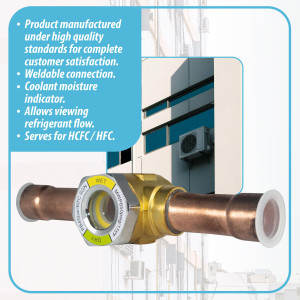 Appli Parts APSG-34S 3/4 in Sight Glass and liquid moisture indicator Solder connections with take-apart Body for HVAC/R installations suitable for CFC HCFC HFC refrigerants