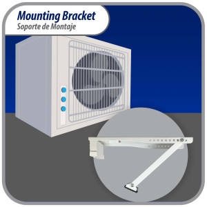 Appli Parts Soporte para montaje en pared de equipos de Aire Acondicionado tipo Ventana hasta 35 kg modelo APAB-2038 incluye kit de fijacion, pernos y gomas
