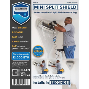 Mini Split Clean Bag 12 Fits Systems Up To 12000btu, Cleaning Kit Maintenance Bag Fit NuCalgon CleanGuard 4150-01