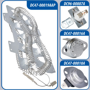 DC47-00019A Appli Parts Kit Resistencia Secadora DC47-00019AKAP 
Incluye DC47-00019AAP Resistencia, DC47-00018AAP Termostato, DC96-00887AAP Fusible, DC47-00016AAP Fusible
