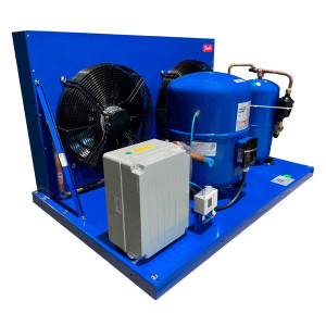 Danfoss OP-HGZ160D39Q Condensing Unit Microchannel Coil 12HP MBP 230V/3Ph/60Hz R134a,R404A,R448A,R449A,R452A,R513A POE Oil 2 Fan with Reciprocating Compressor MTZ160-3 115N0324 