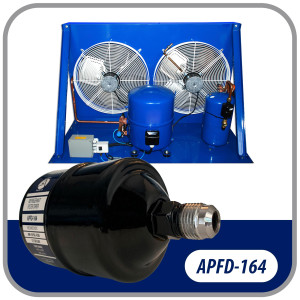 Appli Parts APFD-164 1/2 in Liquid Line Refrigerant AC Filter Drier hvac Refrigeration 164 SAE Flare connection universal unidirectional 7in long 3in wide