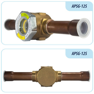 Appli Parts APSG-12S 1/2 in Sight Glass and liquid moisture indicator Solder connections with take-apart Body for HVAC/R installations suitable for CFC HCFC HFC refrigerants