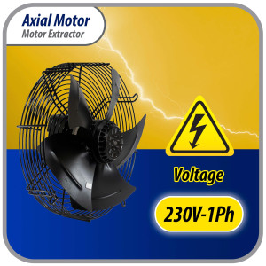 Appli Parts AXF-400 Extractor Axial 400 mm (15-3/4 pulg) 220 V, 1 ph, 50-60 Hz, 270 W, 1510 rpm, Rango Temperatura -30 C a 60 C, incluye aspa y base tipo jaula