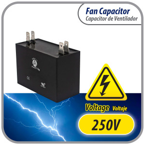 Appli Parts CAP-18-250 Condensador Capacitor de ventilador 18 mfd (microfaradios) uf 250VAC con conectores compatible con cualquier marca de igual capacitancia 5.8 Ancho, 2.2 Profundidad, 4.6 cm Alto