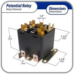 Appli Parts APPR-062 Relay Potencial 062, Voltaje de Bobina 395 V, Recogida Minima 180 V, Recogida Maxima 195 V, Caida Maxima 100 V, 50/60Hz Remplazo universal para refrigeracion y aire acondicionado