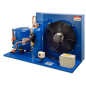 Danfoss OP-HJZ036D39Q Condensing Unit Microchannel Coil 3HP MBP 230V/3Ph/60Hz R134a,R404A,R448A,R449A,R452A,R513A POE Oil 1 Fan with Reciprocating Compressor MTZ36-3 115N0286  