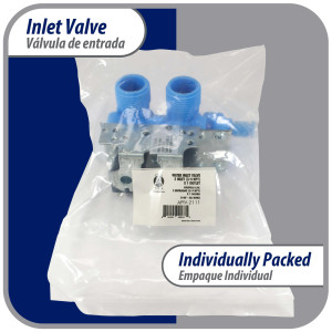WH13X81 Appli Parts Valvula de entrada de agua para lavadora 2 Entradas de 3/4 NPT y 1 Salida 1/2 conexion rapida 110-120V 50/60Hz remplazo universal para lavadoras General Electric y otras marcas APIV-2111