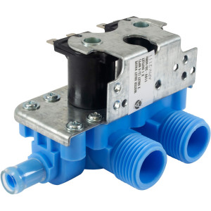 Appli Parts WH13X81 Valvula entrada de agua para lavadora 2 Entradas de 3/4 NPT y 1 Salida 1/2 conexion rapida 110-120V 50/60Hz remplazo universal lavadoras General Electric y otras marcas APIV-2111
