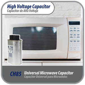 Appli Parts APMC-21105 Condensador Capacitor para microondas 1.05 Mfd uF (microfaradios) Alto Voltaje 2100V tipo CH85 21105 Remplazo universal para multiples marcas