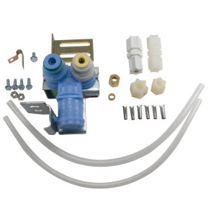 Whirlpool 4318046 Valvula de Entrada de Agua para Refrigerador, Repuesto Original OEM, Incluye Kit de Conversion de Conexion Rapida a Conectores Roscables