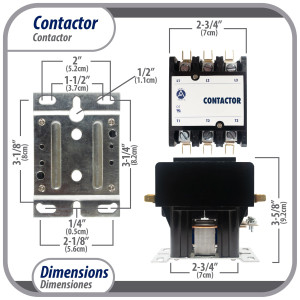 Appli Parts APAC-350240 Heavy Duty Contactor 3 Poles 50A 240V Coil Replacement for AC Compressors and Electrical Applications UL Certified E476929