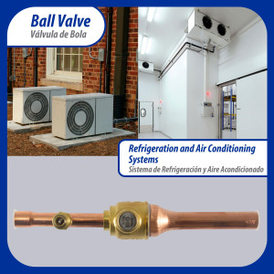 Appli Parts APBV-038 3/8 in Shut Off Ball Valve ODF Universal Replacement 610 psi (4.2 Mpa) max pressure -22 F to 248 F work temperature with 1/4 in SAE service port, with 6-1/2 in overall length