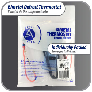 Appli Parts APBT-S4008FP Bimetal Thermostat Asian Type 3 Wire Open 46F and Close 25 F, brown and brown wires, Fuse 158 F, 2plugs, Reference BIM-4008 / Thermodisc