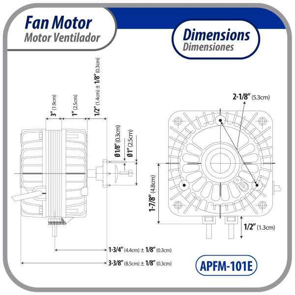 Appli Parts APFM-101E 10W Condenser and Evaporator Fan Motor 115V 60Hz 0.65A, Includes 9in Aluminum Fan Blade & Mounting Base, Universal Replacement for Commercial Refrigeration Units Appli Parts APFM-101E 10W Condenser and Evaporator Fan Motor 115V 60Hz 0.65A, Includes 9in Aluminum Fan Blade & Mounting Base, Universal Replacement for Commercial Refrigeration Units