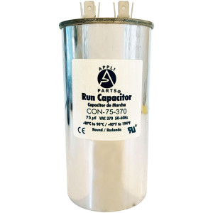 Appli Parts Condensador Capacitor de Marcha 75 Mfd uF (microfaradios) 370VAC CBB65 Universal Aire acondicionado y otras aplicaciones Redondo UL E476928 14cm Alto 5.7cm Ancho CON-75-370-R Appli Parts Condensador Capacitor de Marcha 75 Mfd uF (microfaradios) 370VAC CBB65 Universal Aire acondicionado y otras aplicaciones Redondo UL E476928 14cm Alto 5.7cm Ancho CON-75-370-R