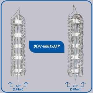 DC47-00019A resistencia para secadora Appli Parts DC47-00019AAP Reemplazo de la pieza original Secadora Samsung y otros modelos compatibles con numero de pieza DC47-00019A elemento calefactor