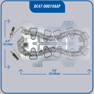 DC47-00019A resistencia para secadora Appli Parts DC47-00019AAP Reemplazo de la pieza original Secadora Samsung y otros modelos compatibles con numero de pieza DC47-00019A elemento calefactor