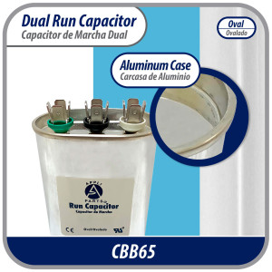 Appli Parts Dual Run Capacitor 35 + 5 mfd (Microfarads) 370 Volts Oval CON-35/5-370 Replaces CAP-35/5-370
