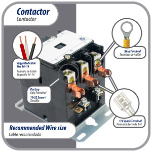 Appli Parts APAC-32024 Contactor 3 Polos 20A 24V Bobina Repuesto para Compresores de CA y Aplicaciones Electricas Certificacion UL E476929 de Trabajo Pesado