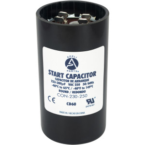 Appli Parts CON-230-250 Capacitor de Arranque 233-280 MFD (microfaradios) uF, 250 VAC. Universal para Motores Electricos, condensador de arranque de 4.6 cm de Diametro, 8.6 cm de Alto
